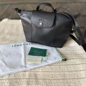 Longchamp Le Pliage Cuir black leather backpack (EUC) - Made in France